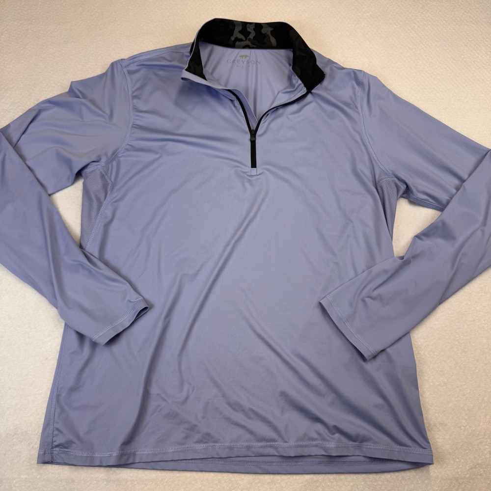 GREYSON Men's Performance 1/4 Zip Long Sleeve Pullover Light
Blue Size L‎ READ